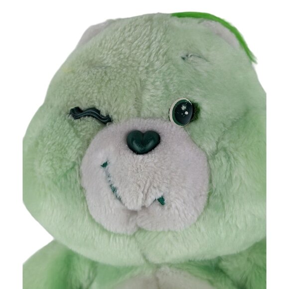 Vintage Care Bears Good Luck Bear Plush 14" Green Shamrock by Kenner TCFC - Picture 3 of 6